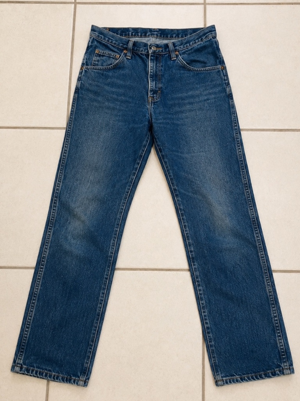 Wrangler Regular Fit Jeans Mens 30x30 Blue Denim Straight Leg Western Cowboy